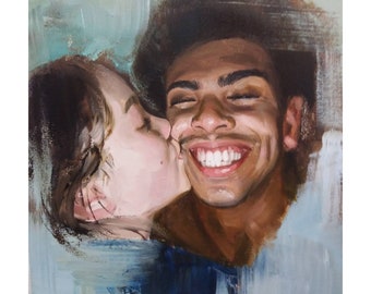 Custom Oil Painting Portrait: Family, Couple, Pet Art Commission