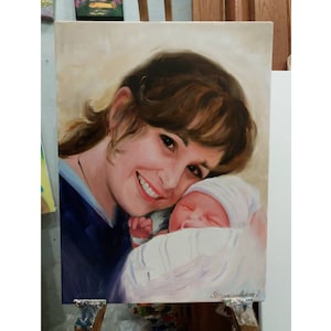 Custom Oil Painting Portrait from Photo: Family, Wedding, Pet