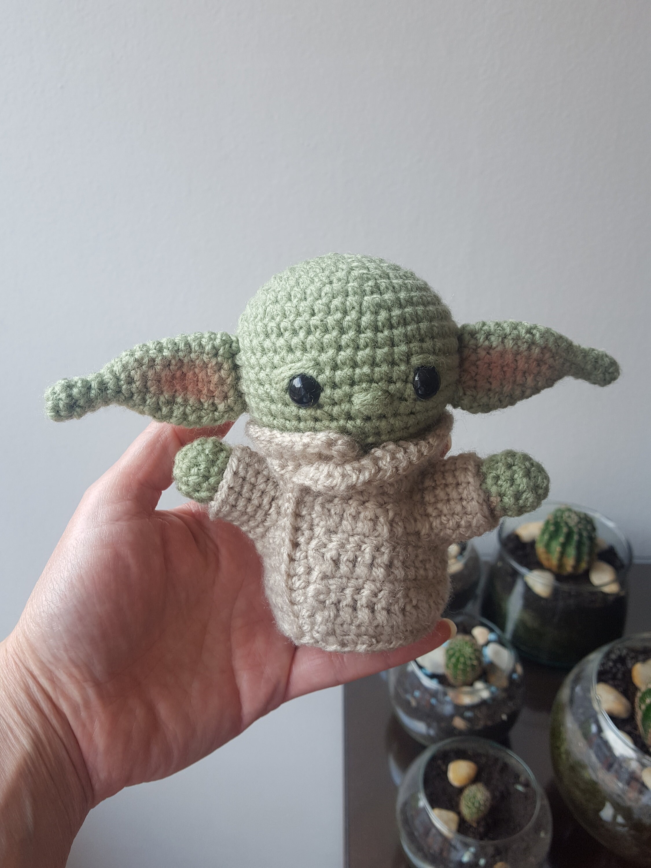 Baby Yoda plush doll Crochet Amigurumi Toy Alien BB Yoda Handmade fan toy 