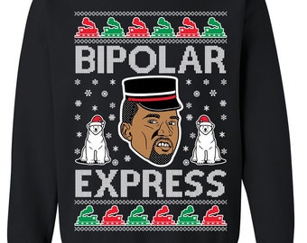 Suéter navideño feo Sudadera unisex Bipolar Express