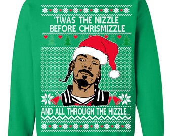 Ugly Christmas Sweater Snoop Dogg 'twas 