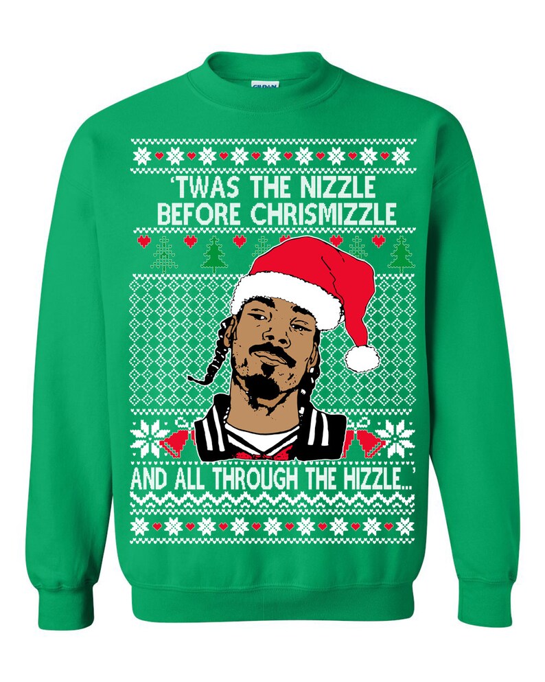 Ugly Christmas Sweater Snoop Dogg 'twas the Nizzle Before Etsy