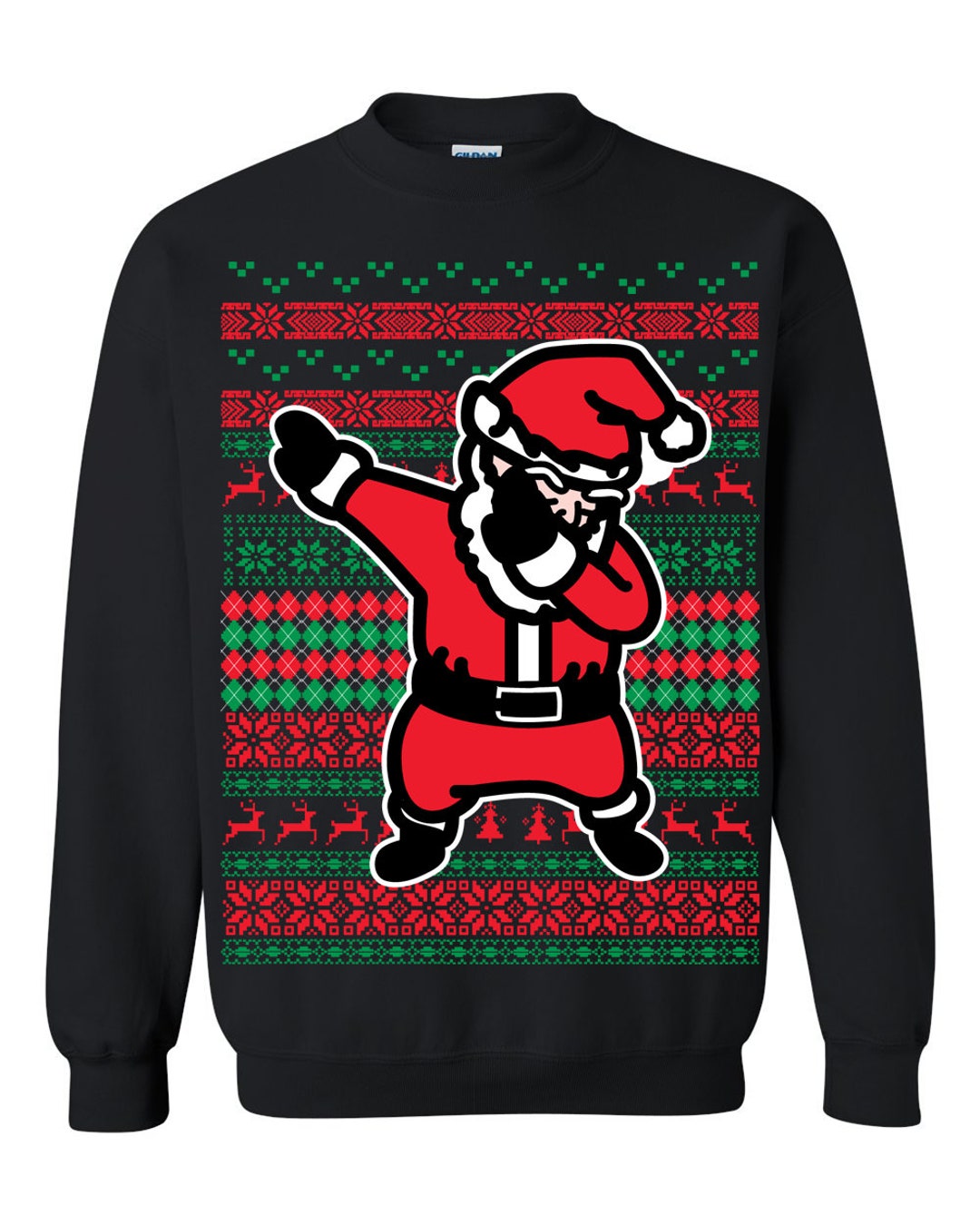 Ugly Christmas Sweater Dabbing Santa Claus Unisex Sweatshirt Etsy Canada