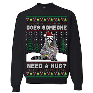 Ugly Christmas Sweater Does Someone Need A Hug Elf Unisex Sweatshirt