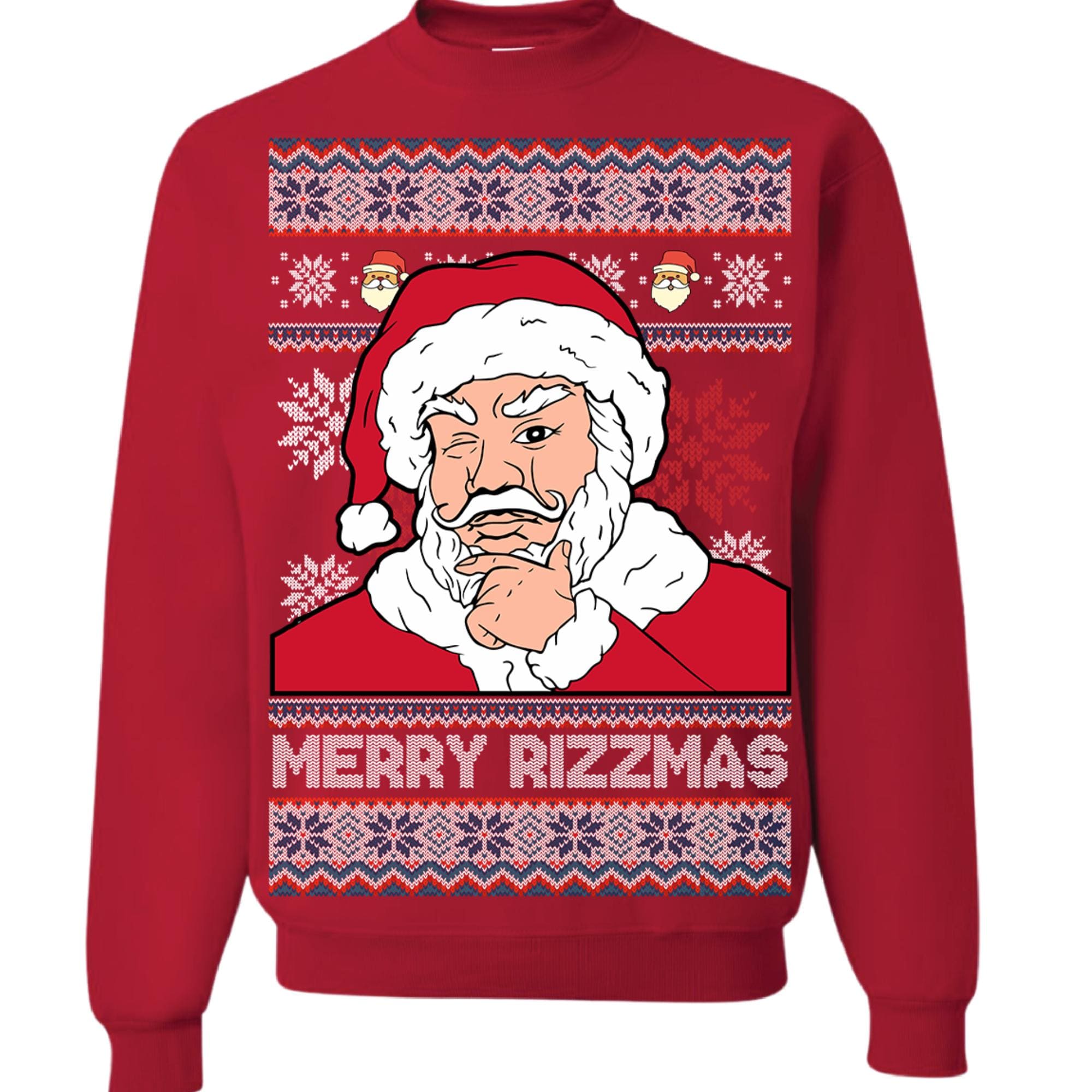 Ugly Christmas Sweater Merry Rizzmas Santa Claus Rizz Unisex Sweatshirt -  Etsy