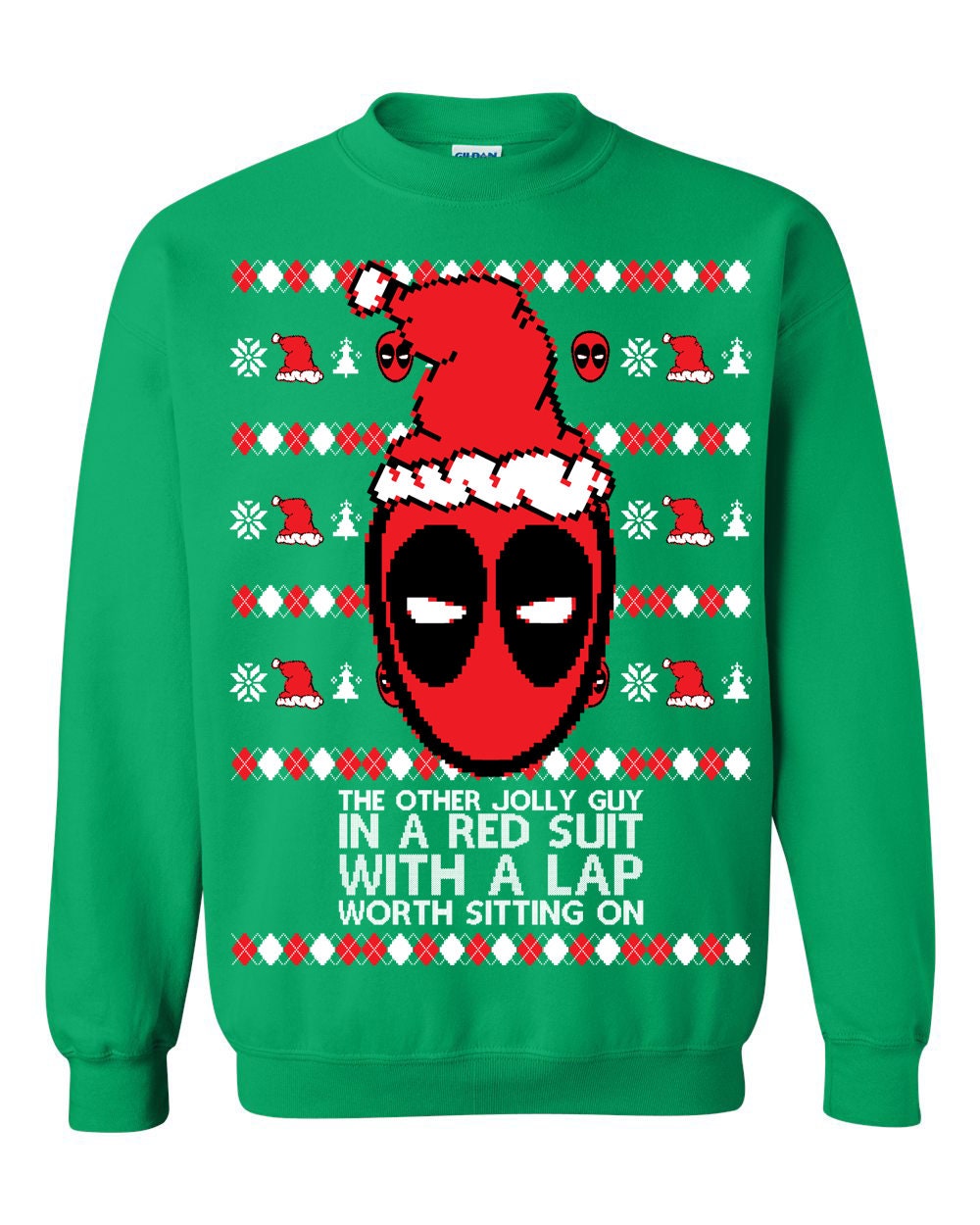 Ugly Christmas Sweater Deadpool the Other Jolly Guy in a Red Suit Unisex Sweatshirt Etsy Canada