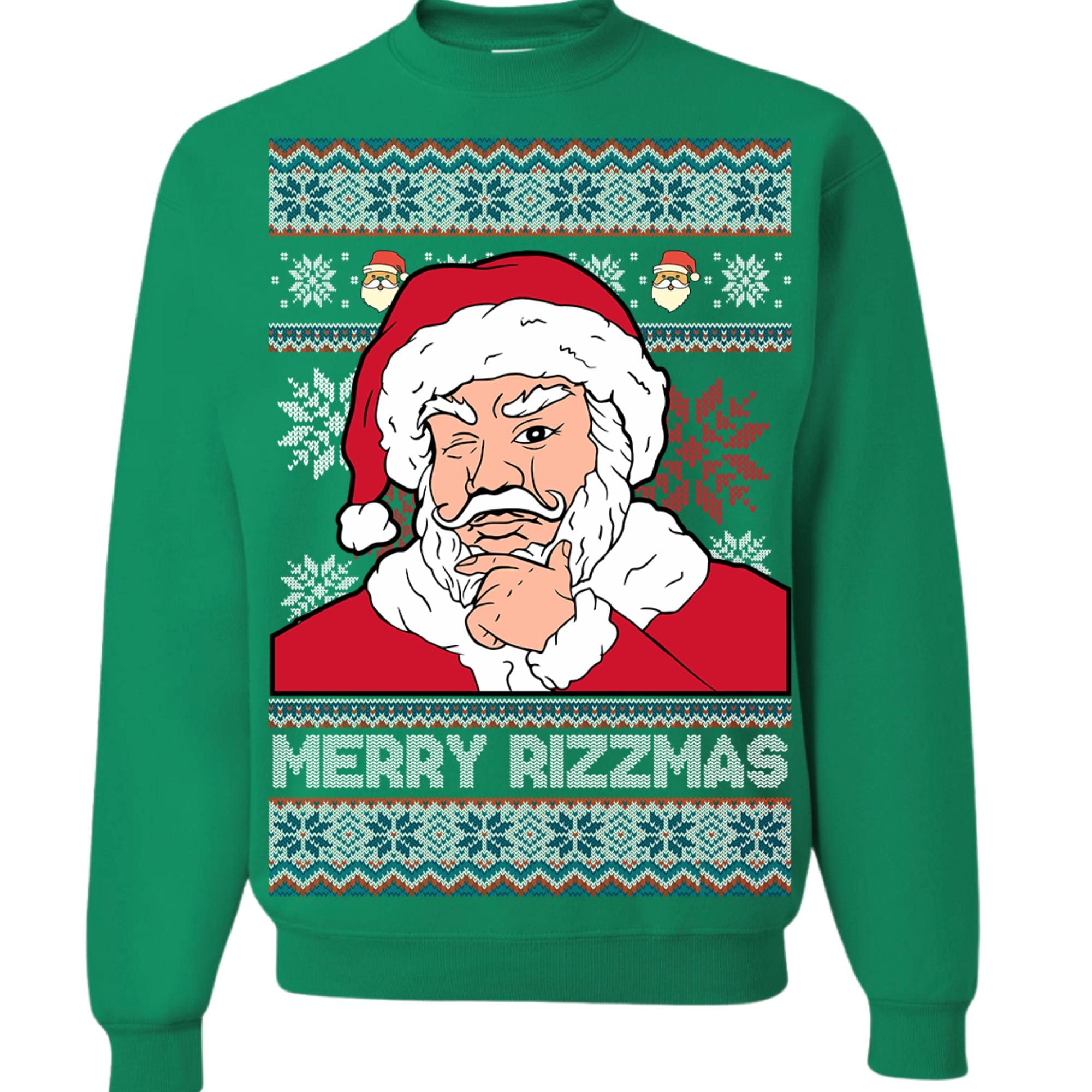 Ugly Christmas Sweater Merry Rizzmas Santa Claus Rizz Unisex Sweatshirt -  Etsy