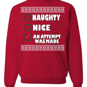 Ugly Christmas Sweater An Attempt Was Made Unisex Sweatshirt Red