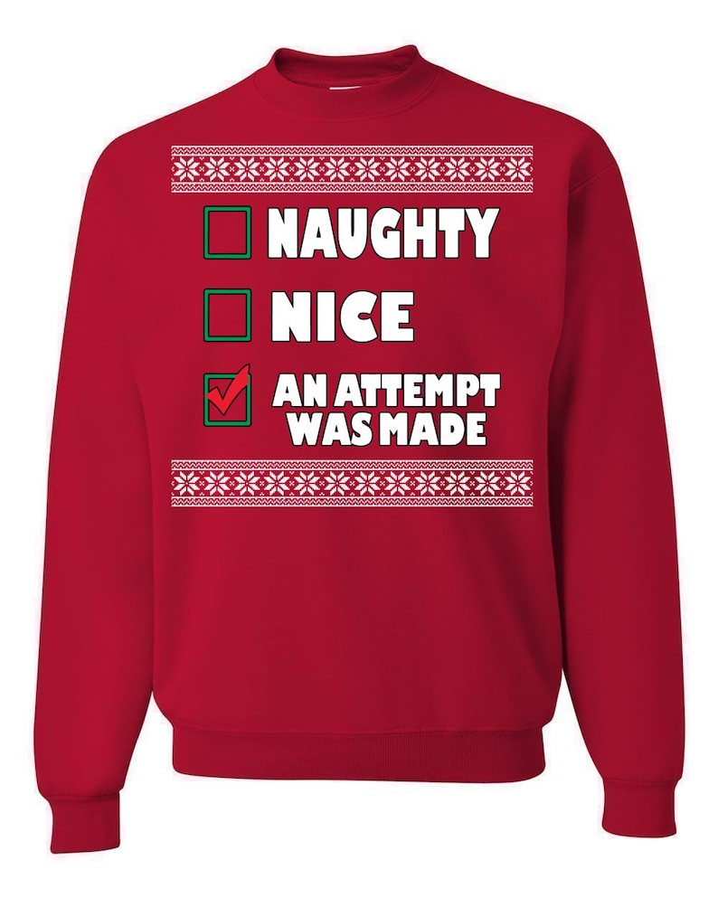 Ugly Christmas Sweater An Attempt Was Made Unisex Sweatshirt Red