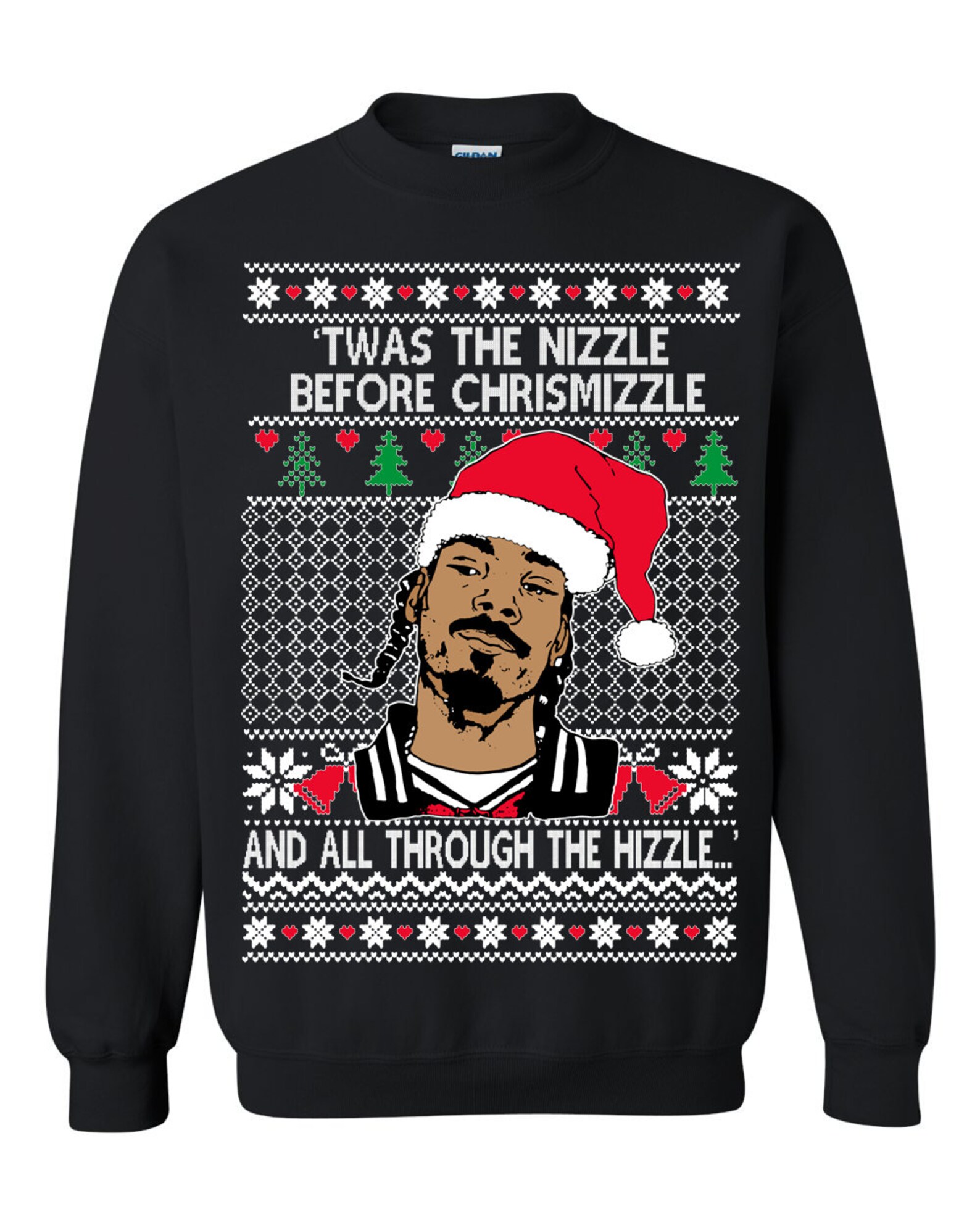 Ugly Christmas Sweater Snoop Dogg 'twas the Nizzle Before Etsy New