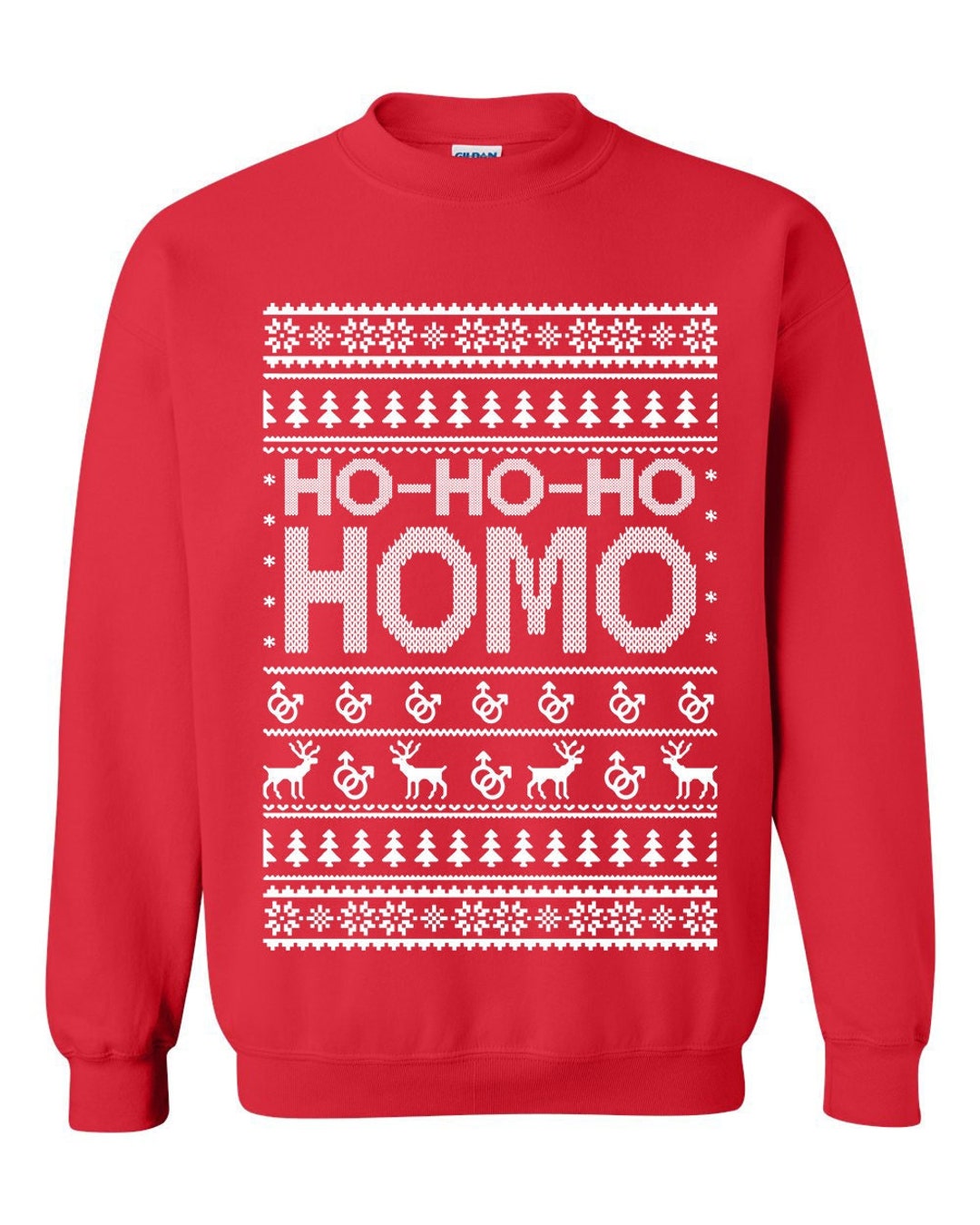 Ugly Christmas Sweater Ho Ho Ho Homo Unisex Sweatshirt Etsy UK