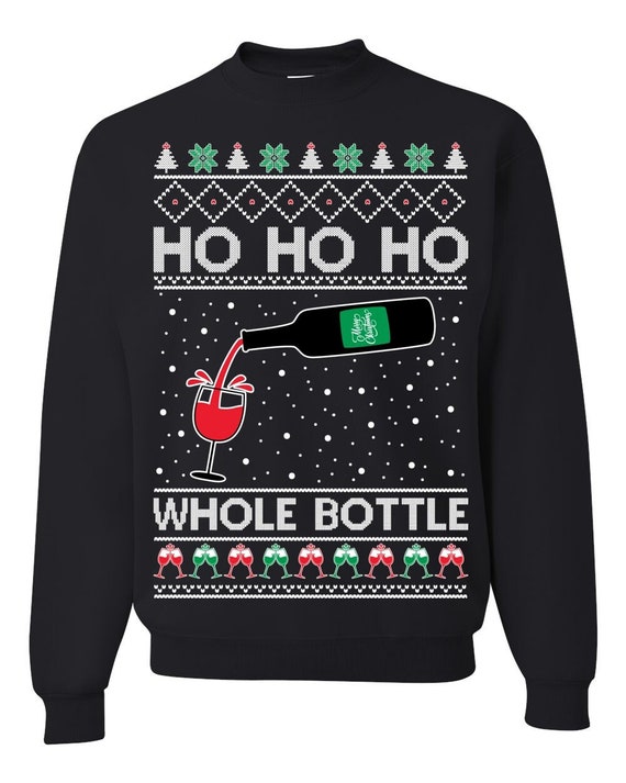 Sweatshirt Merry Drinkmas - Motif Sapin De Noël En Bouteilles D'alcool, Coupe Classique, 241 G - Cadeau Décalé Pour Les Fêtes