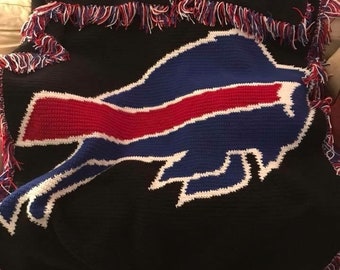 Buffalo Bills Inspired Crochet Blanket