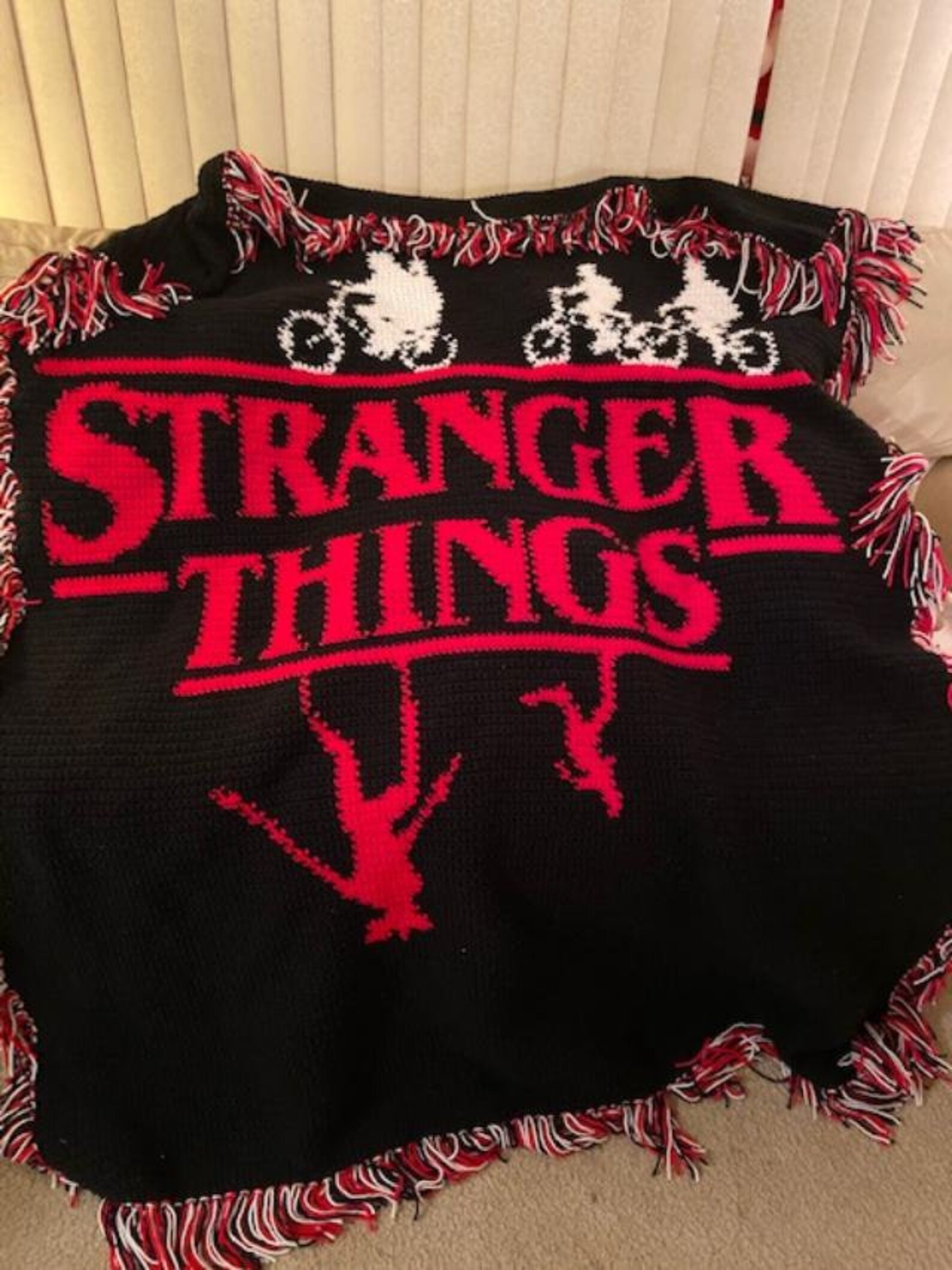 Stranger Things Inspired Crochet Blanket Etsy