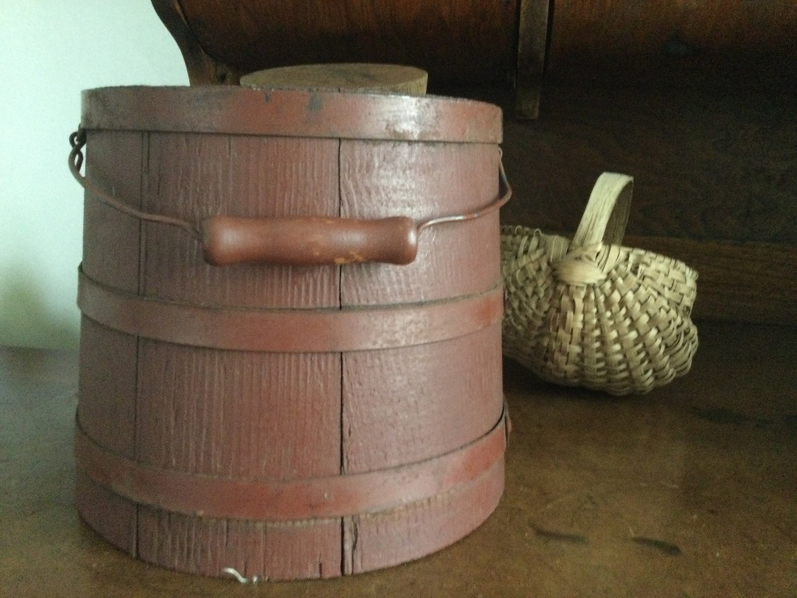 Unusual Antique Firkin Molasses Sugar Bucket Old Red Paint Etsy