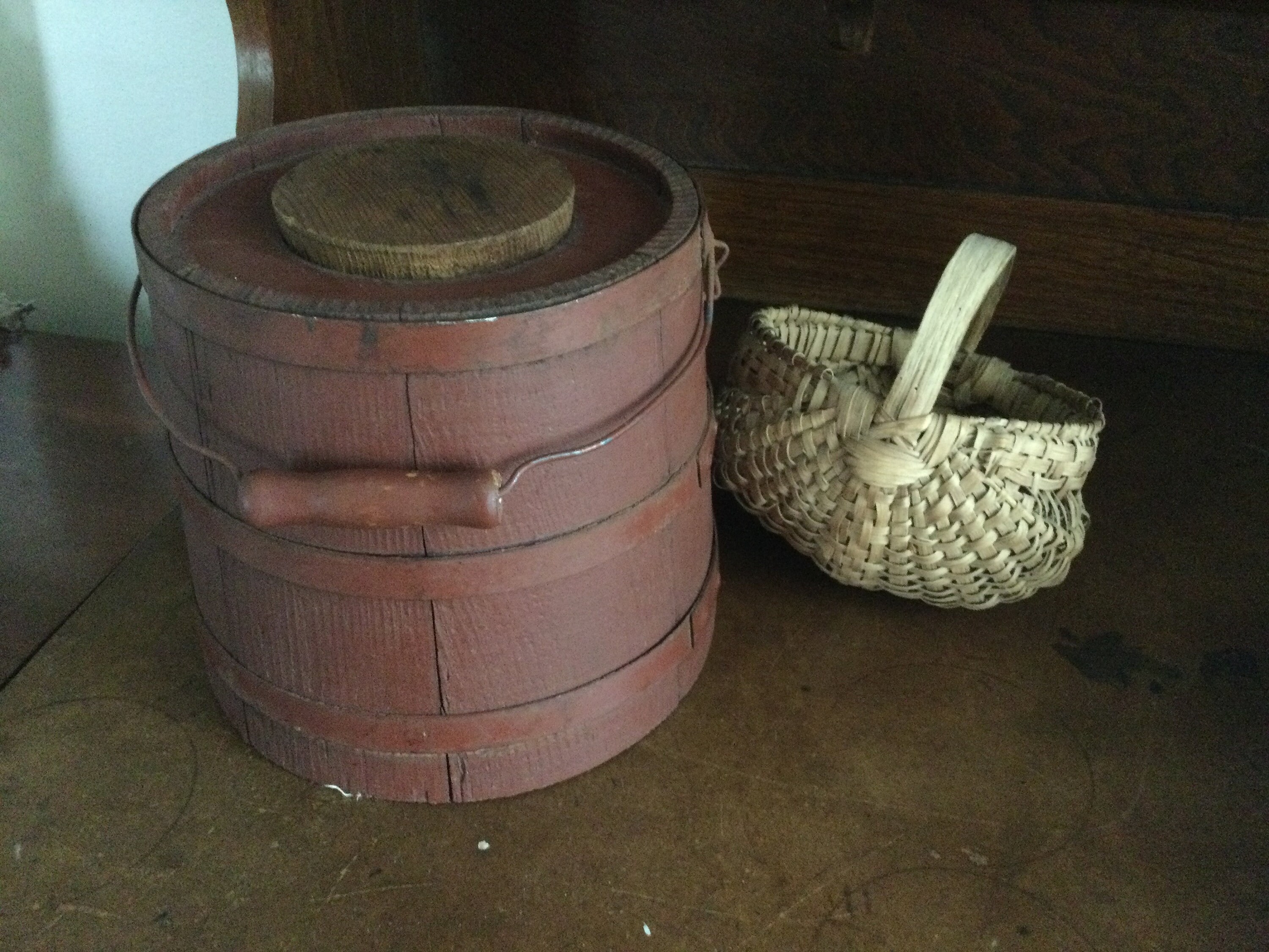 Unusual Antique Firkin Molasses Sugar Bucket Old Red Paint Etsy