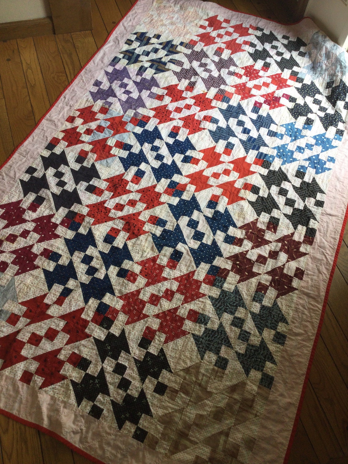 Wonderful Antique 1880s Broken Sugar Bowl Quilt BEST Indigo Etsy