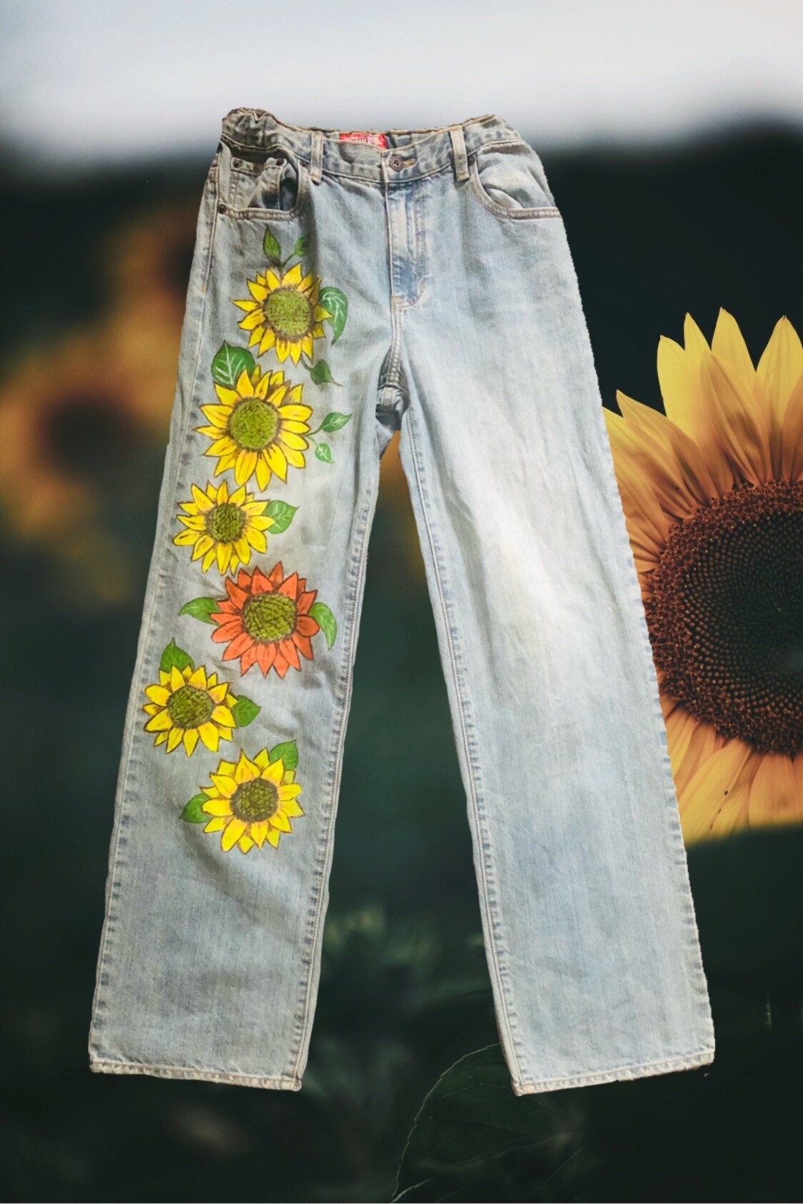 Sister Sister Painted Sunflower Denim 