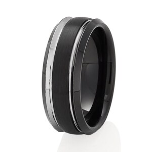 Black Tungsten Wedding Ring: 8mm Comfort Fit Band