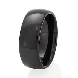 Black Tungsten Wedding Ring, Black Tungsten Ring, Dome Tungsten Ring, Anniversary Ring, Black Wedding Ring,Engagement Ring, Shiny Dome