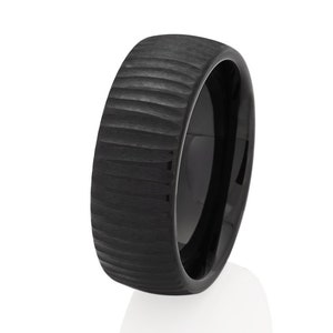 Black Wedding Band,Black Tungsten Wedding Ring,8mm Tungsten Wedding Band,Tungsten Carbide Ring,Men & Women,Anniversary Ring,Brush