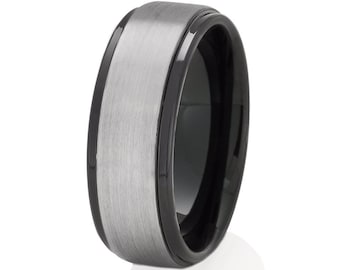 Anello Impilabile In Ceramica Nera Multi Sfaccettato Larghezza 6mm - Misura 14.5 - Gioiello Moderno Unisex - 2
