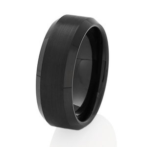 Black Tungsten Wedding Band,Black Tungsten Ring,Black Brushed Ring,Tungsten Carvide Ring,Anniversary Ring,Engagement Ring,Black Tungsten