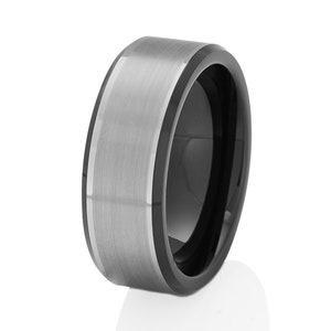 Black Tungsten Wedding Ring,Black Tungsten Ring,Anniversary Ring,Black Tungsten Wedding Ring,Engagement Ring,Men & Women,Silver Tungsten