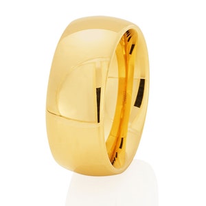 Gelb Gold Wolframcarbid Ring, Gelbgold Wolframring, Ehering, Gelb Gold Wolframring, Gelb Gold Ring, Verlobungsring, Gelb Gold Ring, glänzender Ring