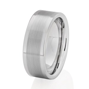 Tungsten Wedding Band,Silver Tungsten Ring,Anniversary Ring,Men & Women,Tungsten Carbide Ring,Unique Tungsten Ring,8mm Silver Tungsten Ring