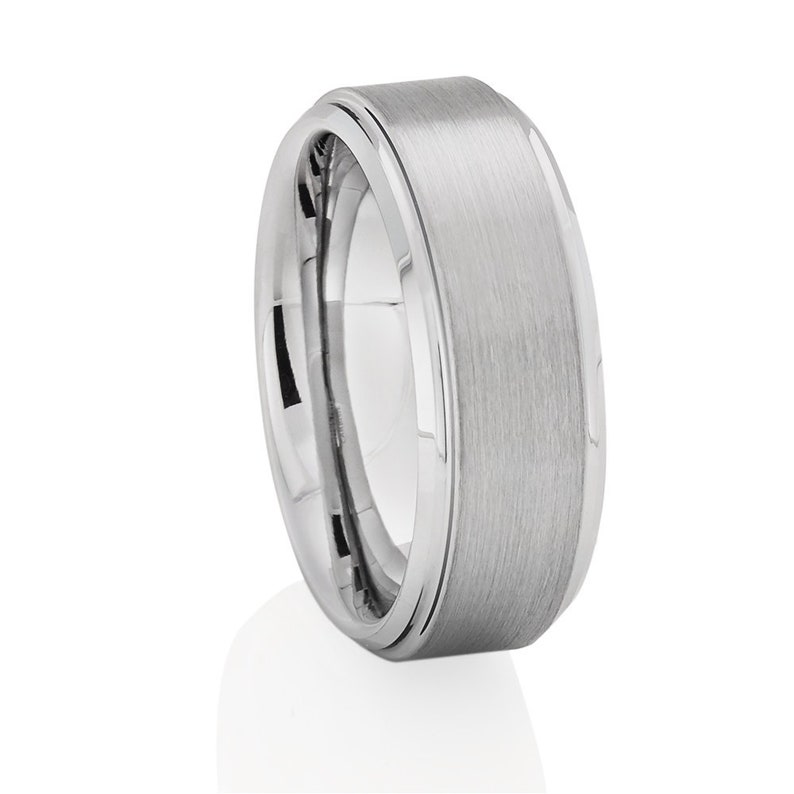 Silver Tungsten Wedding Ring,Tungsten Carbide Ring,Anniversary Ring,Men /& Women,Tungsten Wedding Band,Unique Tungsten Ring,Brush Ring
