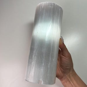 Cylinder Selenite Lamp from Morocco