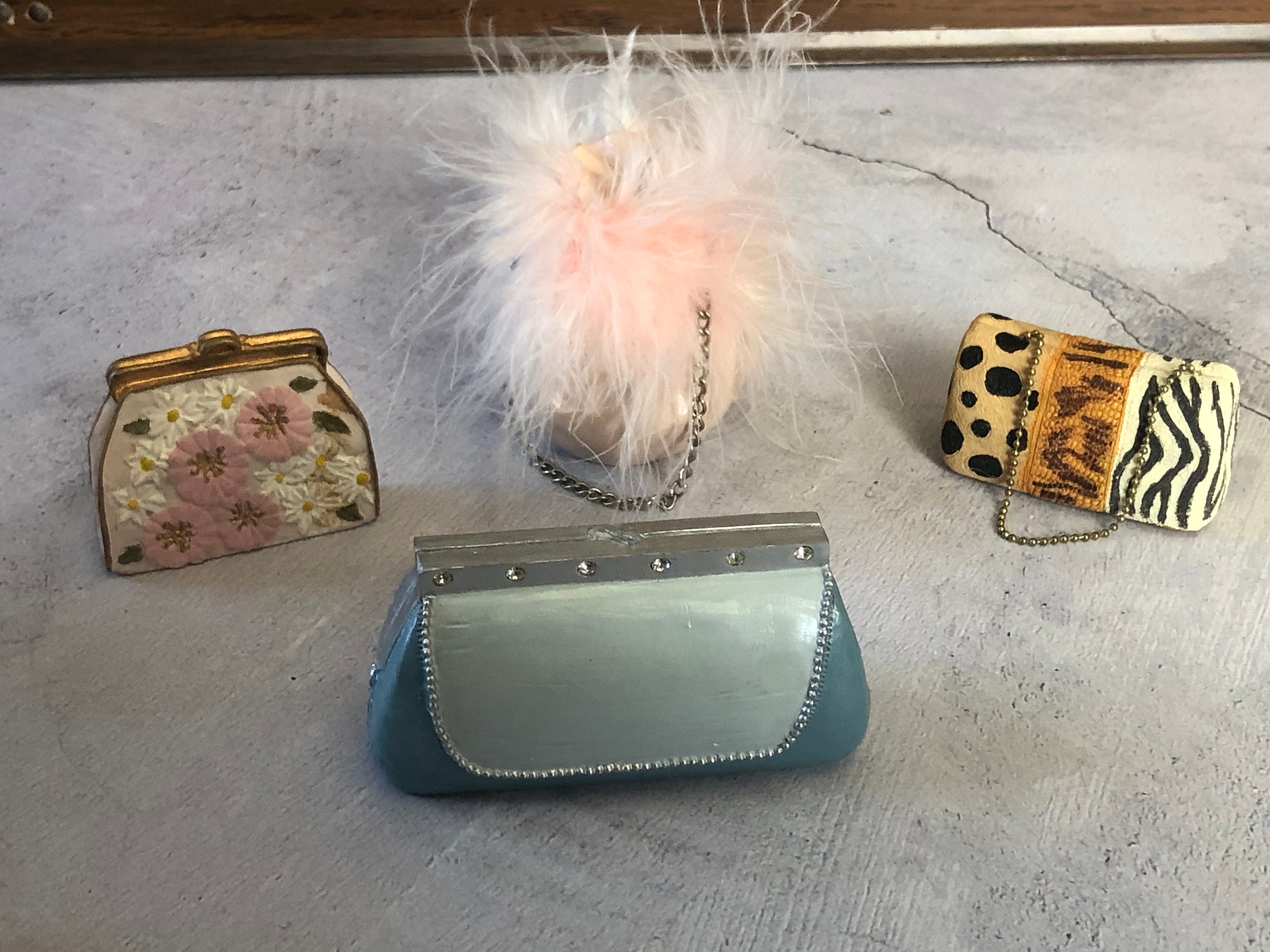 Lot of Four Ceramic Handbag Purses Ceramic Purse Shaped Etsy