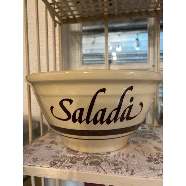 1970s Vintage McCoy Stoneware Salada Salad Bowl