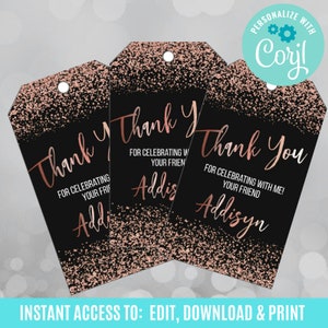Gift tags, Gift tags template, Gift tags personalized, Birthday gift tags, Thank you tags for birthday, Thank you gift tags, Favor tags