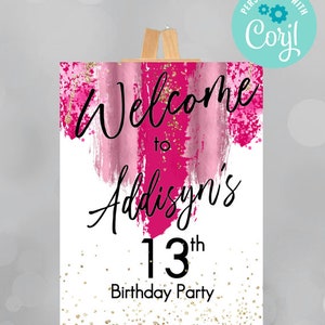 Editable Birthday Any Age Birthday Welcome Sign, Birthday Welcome Sign ...