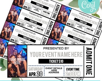 Event Ticket Printables, Editable Event Tickets, Event Ticket Template Printable, DIY Event Ticket, Fake Editable Pass, Instant Download