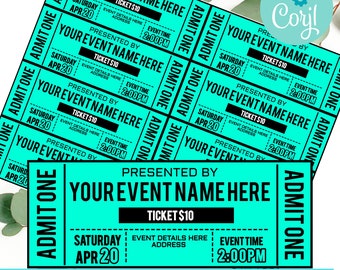 Event Ticket Printables, Editable Event Tickets, Event Ticket Template Printable, DIY Event Ticket, Fake Editable Pass, Instant Download