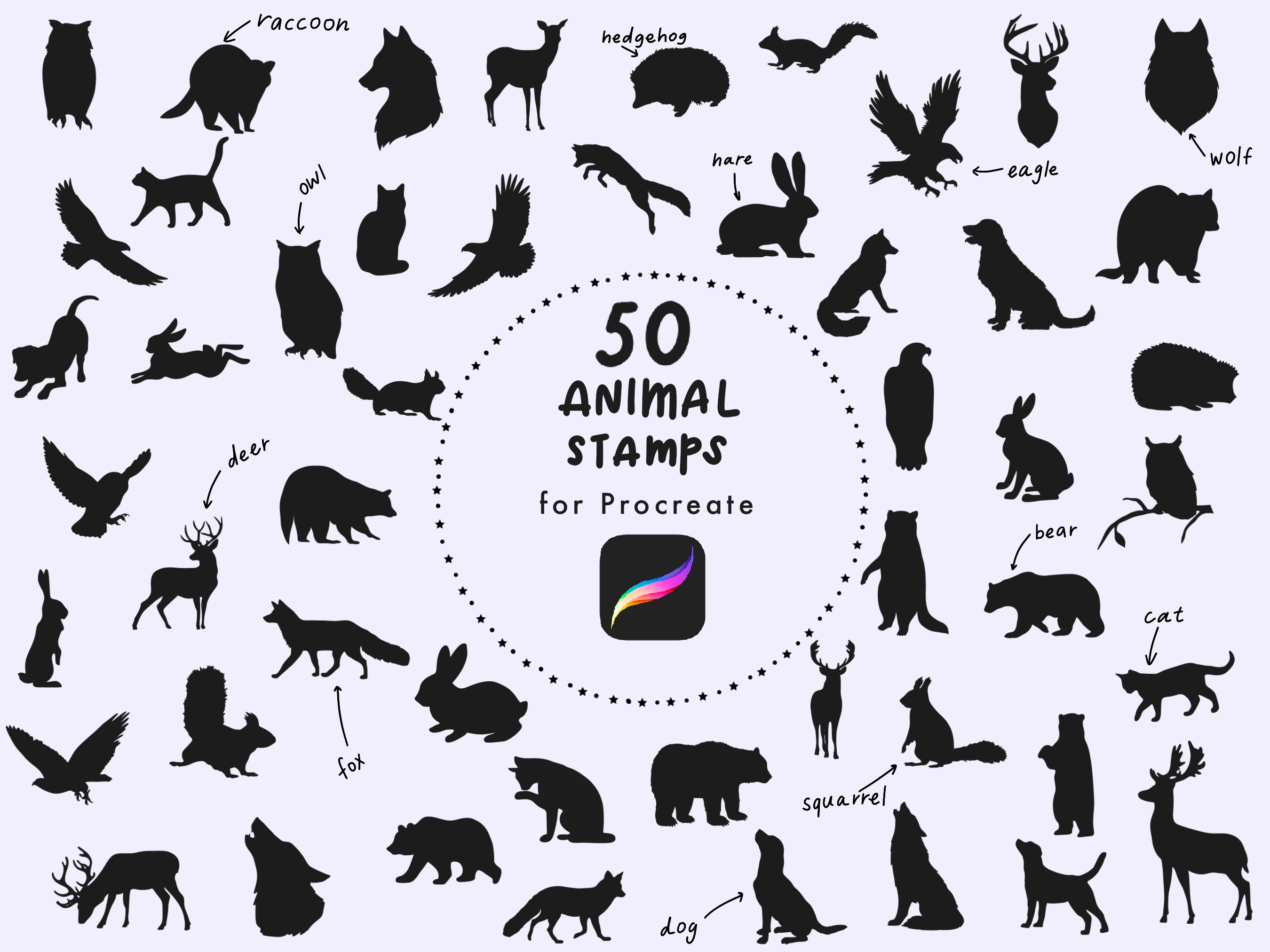 free animal stamps procreate