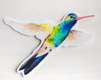 Broad-billed Vinyl Hummingbird Laptop Sticker, Vinyl Water Bottle Sticker, Waterproof Decal, Hummingbird Sticker