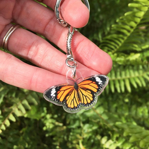 Monarch Butterfly Keychain, Keychain, Key Ring, Butterfly Keychain