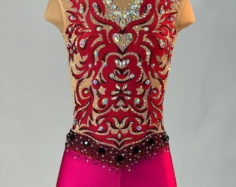 Voor op maat. Turnpakje voor ritmische gymnastiek voor wedstrijden | Kunstschaatsjurk voor ijs, kostuum voor acrobatische gymnastiek, balzaaljurk