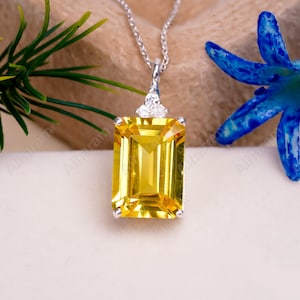 Ceylon Yellow Sapphire Pendant  Sapphire Necklace Gemstone Pendant Sterling Silver Pendant September Birthstone Christmas Jewelry Gifts