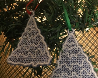 Free standing lace Christmas tree ornament