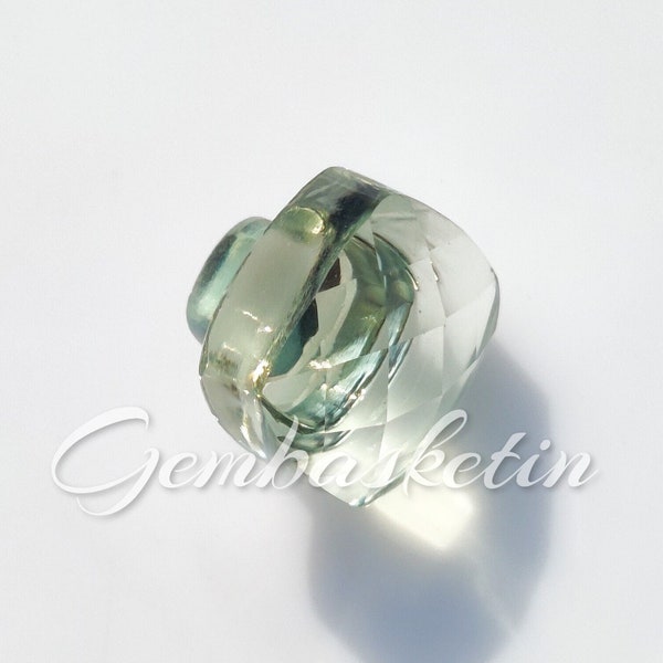 Green Amethyst 10 MM Pomellato Cushion Shape Gemstone / Mushroom Cut / 6.5 ct Weight / Bottle Cork Shape Gemstone / Unique Gemstone For Ring