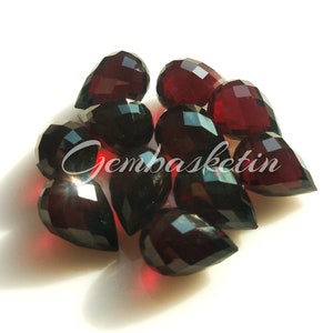 NATURAL RED GARNET Faceted Pear Drops /  Side Drill Drop / Red Tear Drop / Briolette Faceted Drops / Loose Gemstones for earrings, pendants