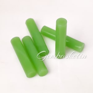 Green Chrysoprase Cylinder Gemstone / Tube Gemstone Beads / Long Drop / 28X6 MM Size / Drilling Available / Loose Gemstone / Price per piece