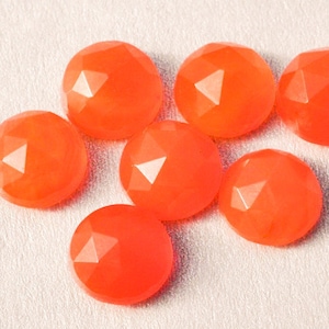 Natural Carnelian Rose Cut Cabochon / Round / 4 MM - 10 MM / Beautiful Bright Orange color / August Birthstone / Loose Gemstone / Wholesale