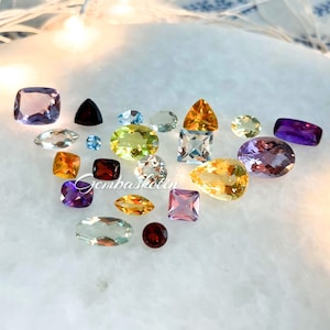 Lot de pierres semi-précieuses mélangées naturelles en vrac avec plusieurs formes, tailles et couleurs. Parfait pour la fabrication de bijoux DIY image 6