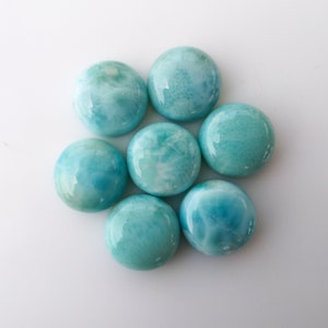 Larimar Gemstone Round Cabochon ( Cabs ) / Stefilia&#39;s Stone / Atlantis Stone / Dolphin Stone /4MM - 12MM / Loose Gemstone for jewelry making